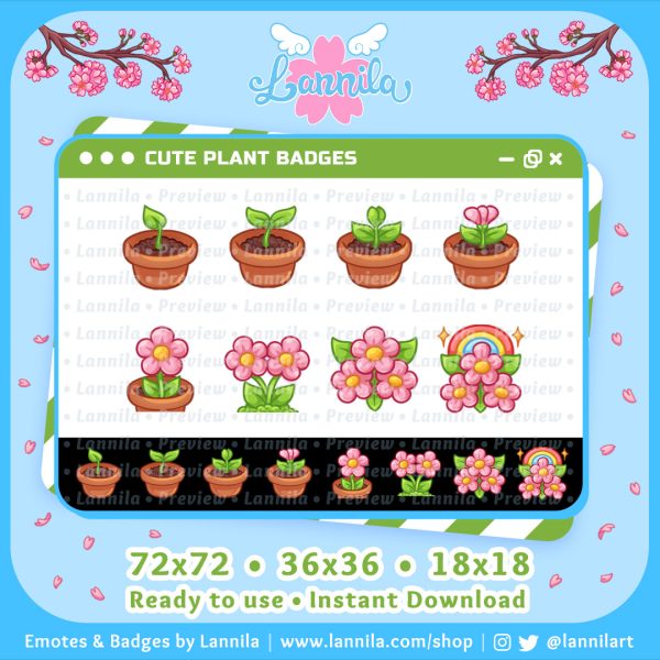 Cute Plant Twitch Sub Badges Bit Badges